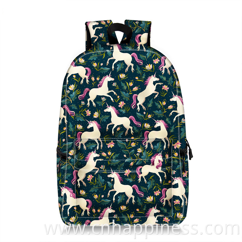 Wholesale blank sublimation full print waterproof backpacks zoo animal shoulders backpack school bag